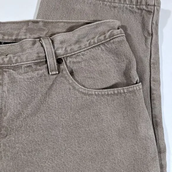 LL Bean Natural Fit Tan Canvas Flannel Lined 100% Cotton Pants Y2K Men's 40x29 - Picture 7 of 16